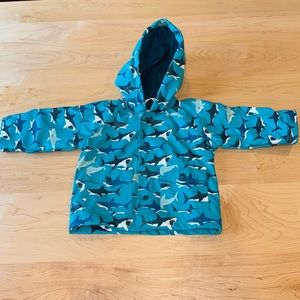 Hatley Sharks Rain Coat in size 6-12 months, Terry Cloth lining | Toddler Coat